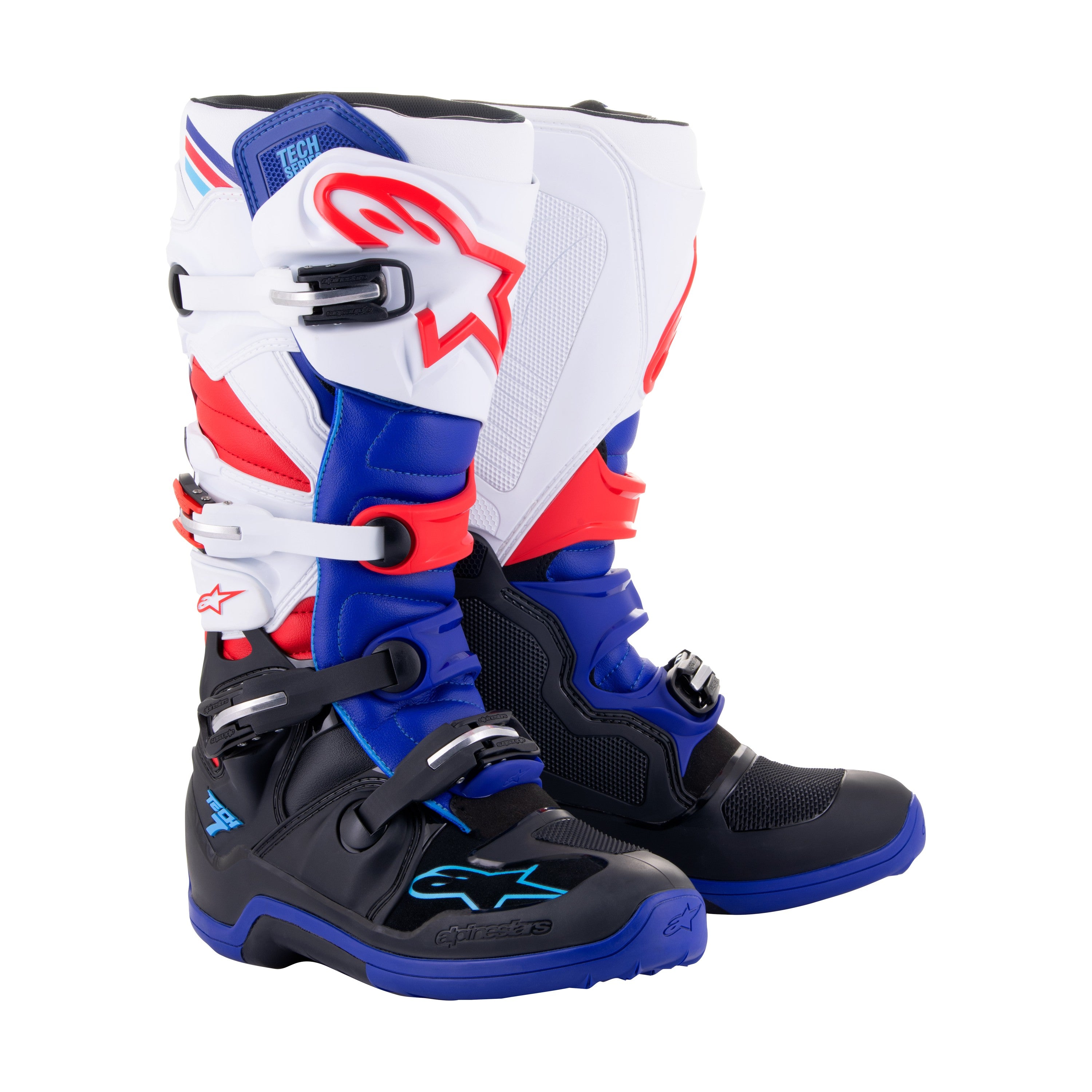 TECH 7 BOOTS BLACK/BLUE/RED/WHITE SZ 10 - 482-23110