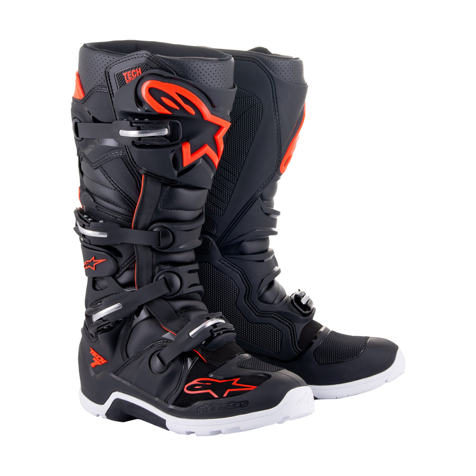 TECH 7 ENDURO BOOTS BLACK/RED FLUO SZ 11 - 482-29411