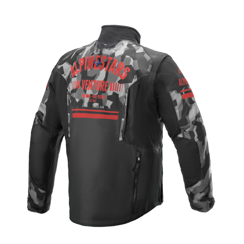 VENTURE R JACKET GREY CAMO/ RED FLUO LG - 482-8002L-1