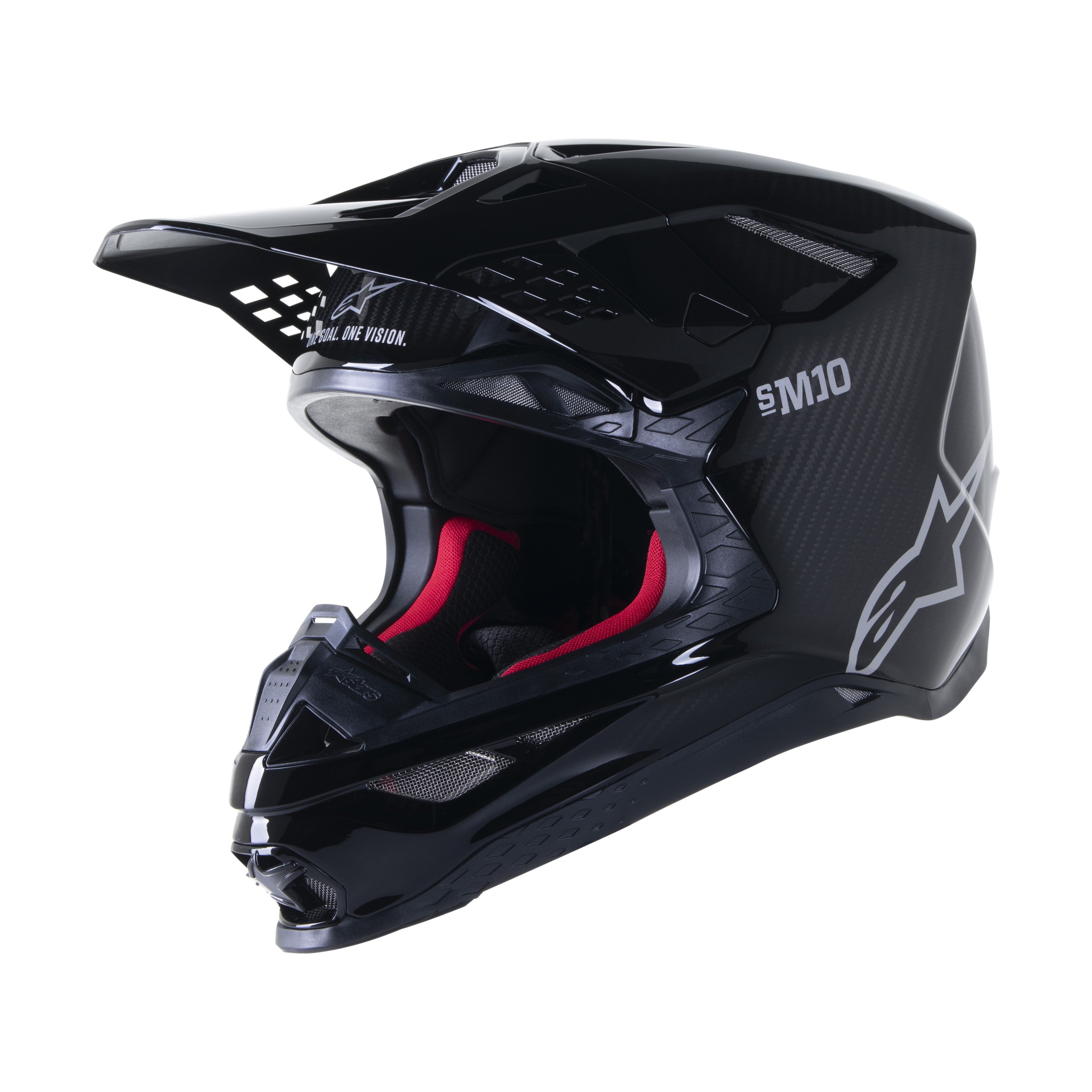 SUPERTECH S-M10 SOLID HELMET BLACK GLOSSY/CARBON LG - 482-9041L