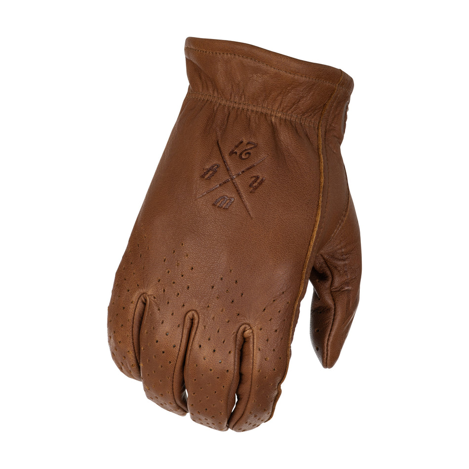 LOUIE PERFORATED GLOVES BROWN SM - 489-0051S