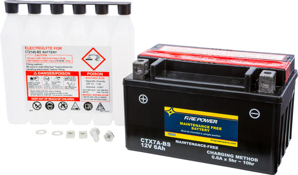FIRE POWER BATTERY CTX7A-BS MAINTENANCE FREE - 49-2267