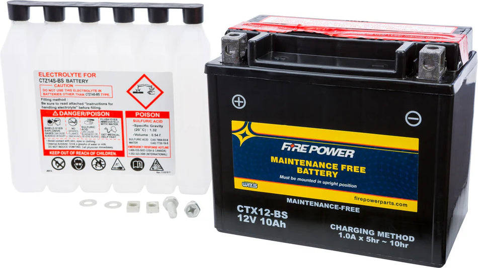 FIRE POWER BATTERY CTX12-BS MAINTENANCE FREE - 49-2270