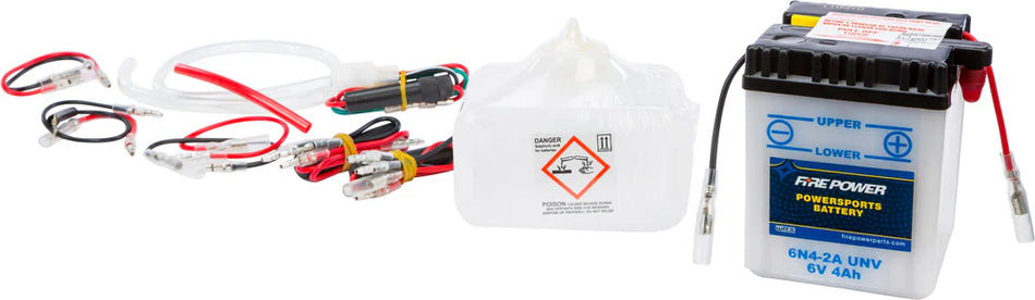 FIRE POWER BATTERY W/ACID 6N4A-4D 6V - 490-2034