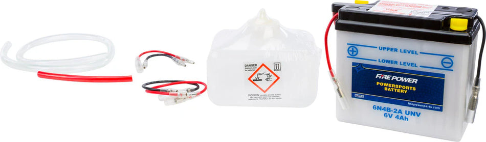 FIRE POWER BATTERY W/ACID 6N4B-2A UNV 6V - 490-2035