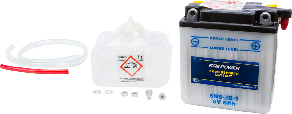FIRE POWER BATTERY W/ACID 6N6-3B-1 6V - 490-2054