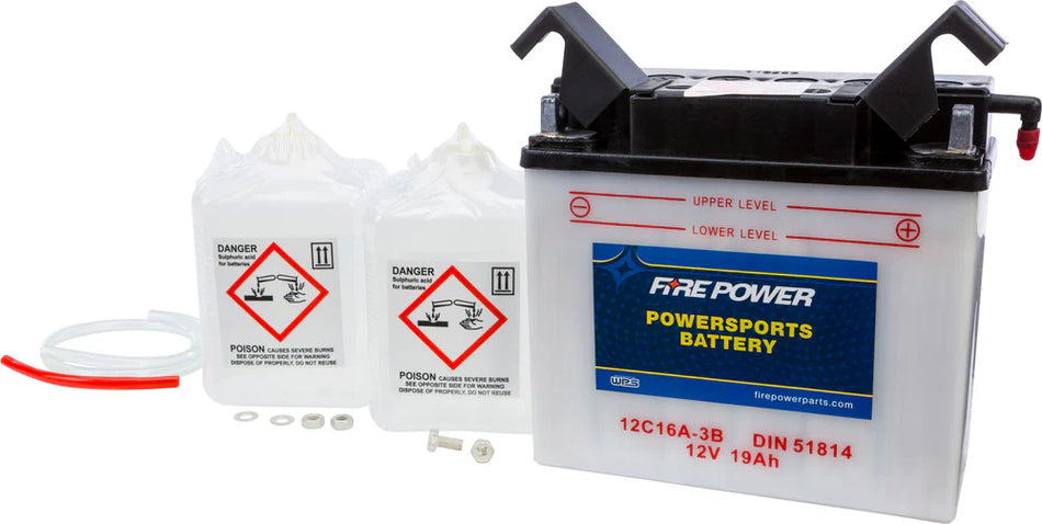 FIRE POWER BATTERY W/ACID 12C16A-3B 12V - 490-2095