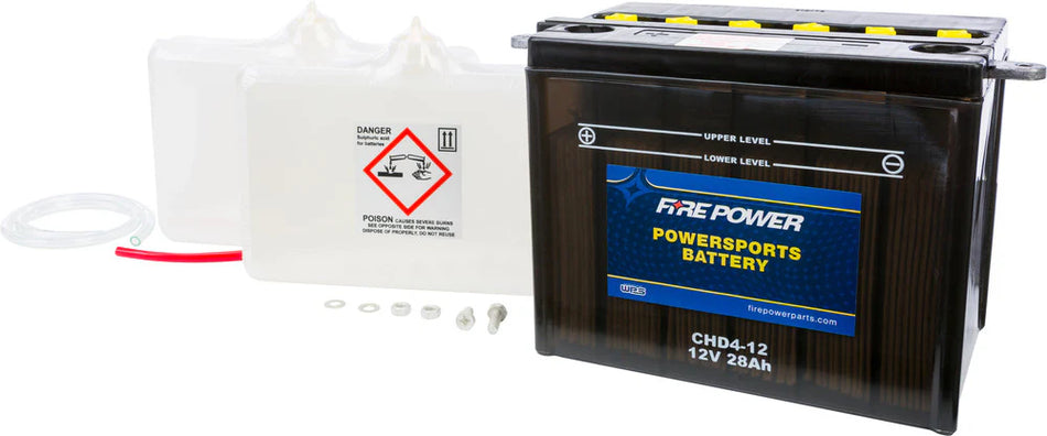 FIRE POWER BATTERY W/ACID CHD4-12 12V - 490-2128