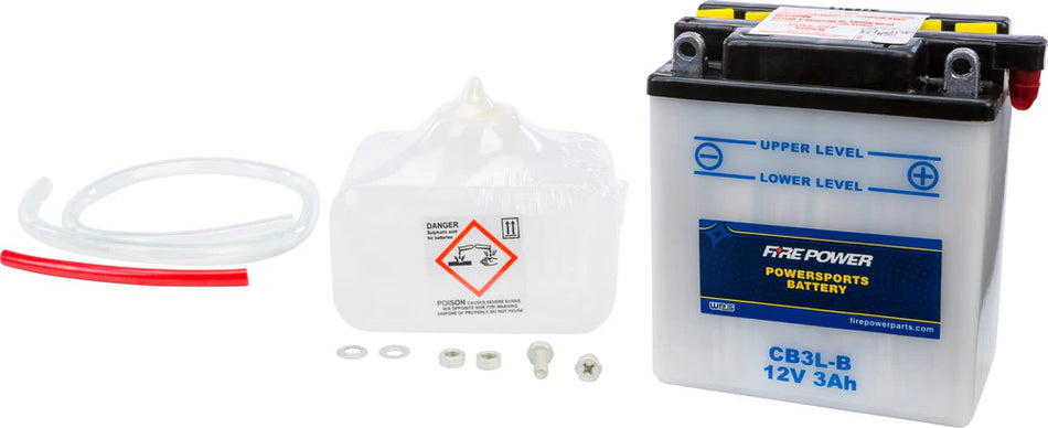FIRE POWER BATTERY W/ACID CB3L-B 12V HEAVY DUTY - 490-2146