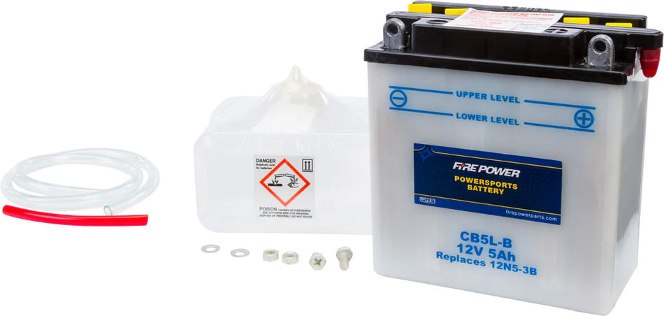 FIRE POWER BATTERY W/ACID CB5L-B 12V HEAVY DUTY - 490-2152
