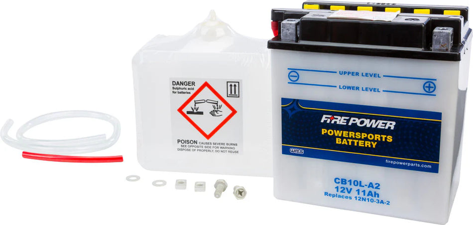 FIRE POWER BATTERY W/ACID CB10L-A2 12V HEAVY DUTY - 490-2183