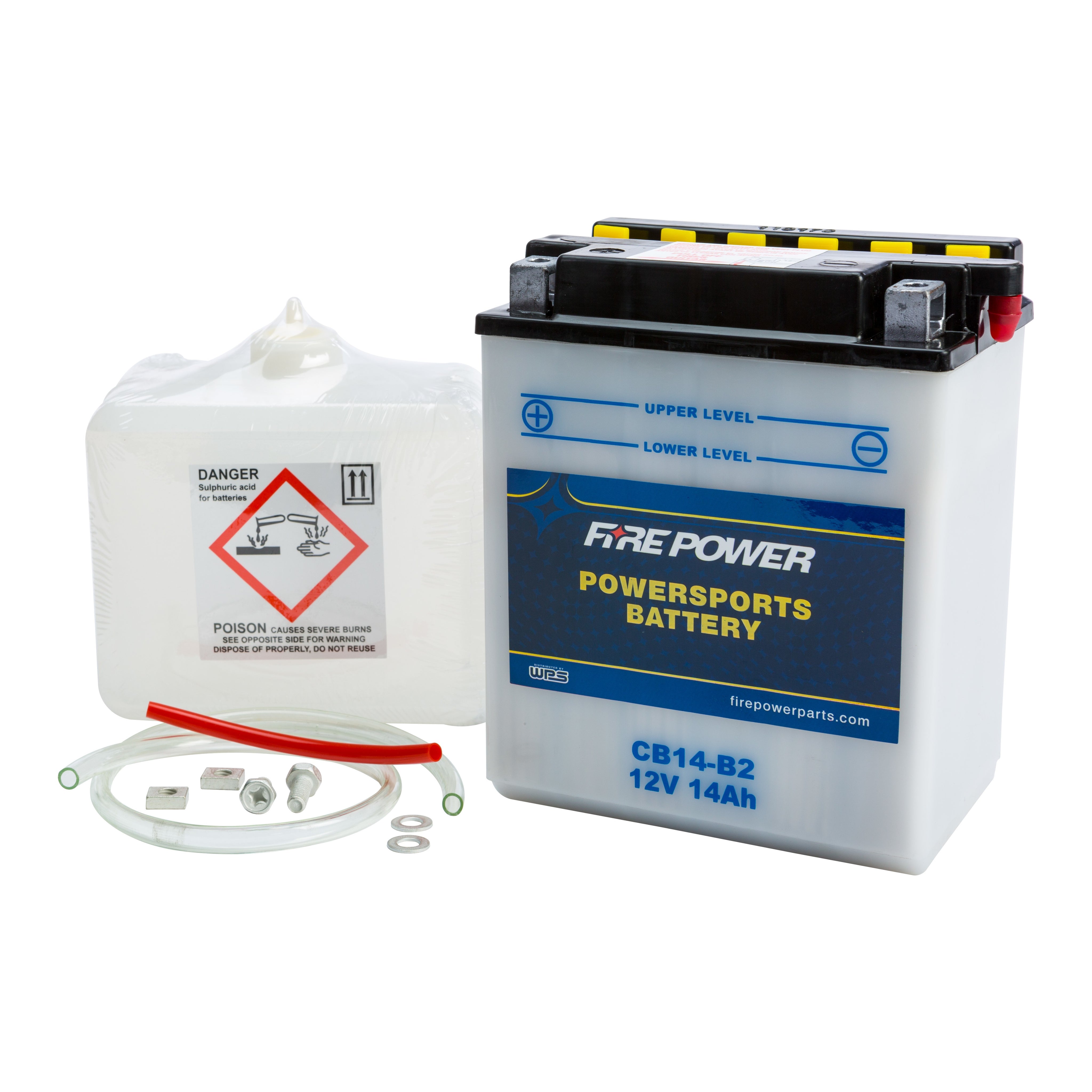 BATTERY W/ACID CB14-B2 12V HEAVY DUTY - 490-2208