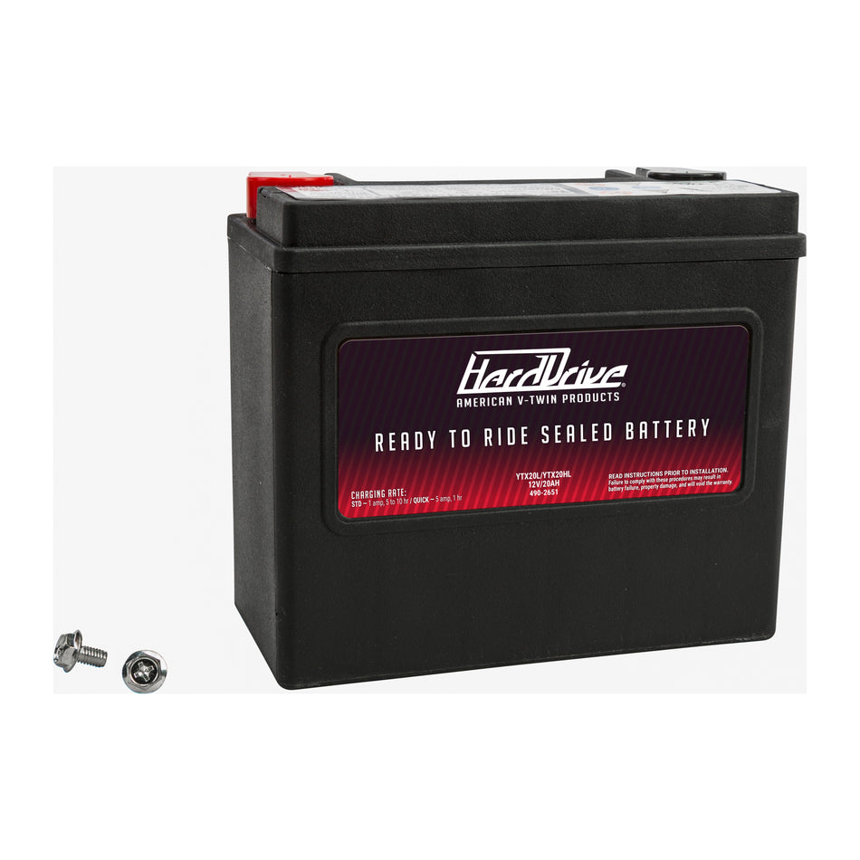 BATTERY YTX20L/YTX20HL 320CCA FACTORY ACTIVATED SEALED AGM - 490-2651