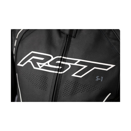 S1 CE JACKET BLACK/BLACK/WHITE LEATHER MD - 556-2977342-2