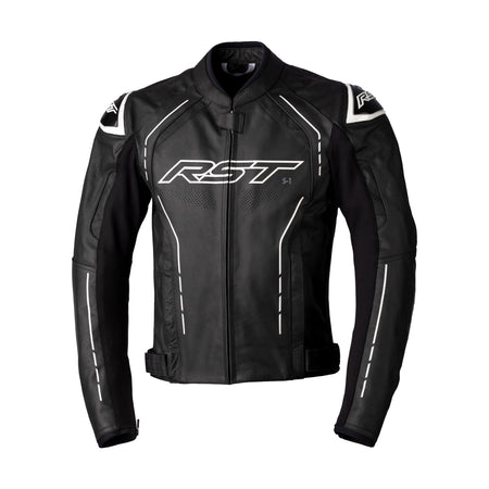 S1 CE JACKET BLACK/BLACK/WHITE LEATHER MD - 556-2977342