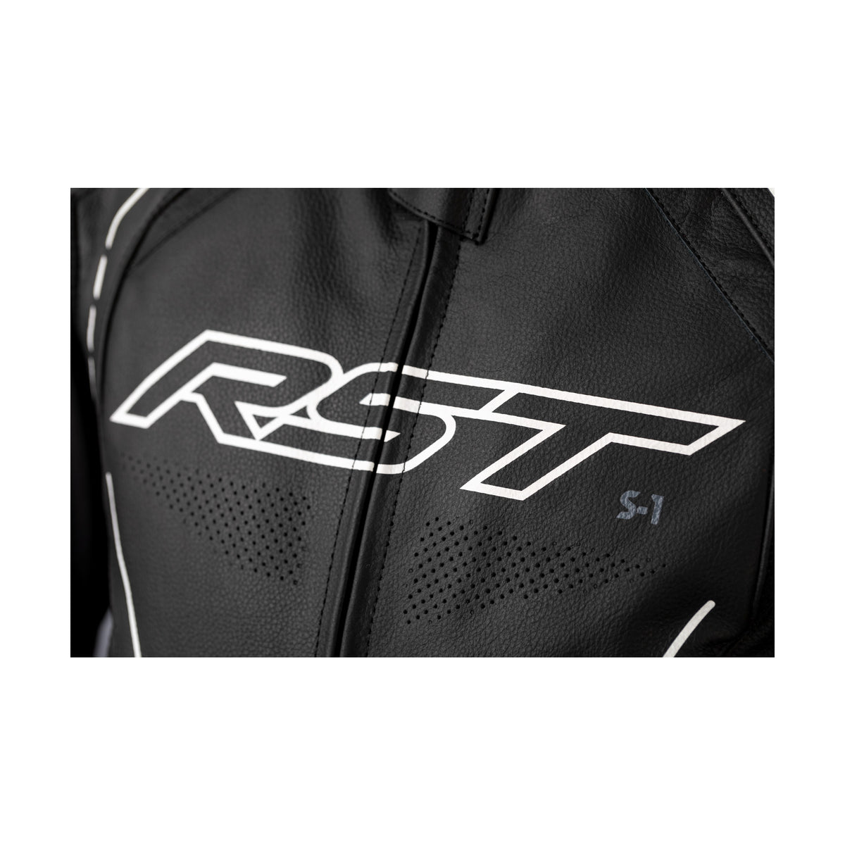 S1 CE JACKET BLACK/BLACK/WHITE LEATHER LG - 556-2977344-2