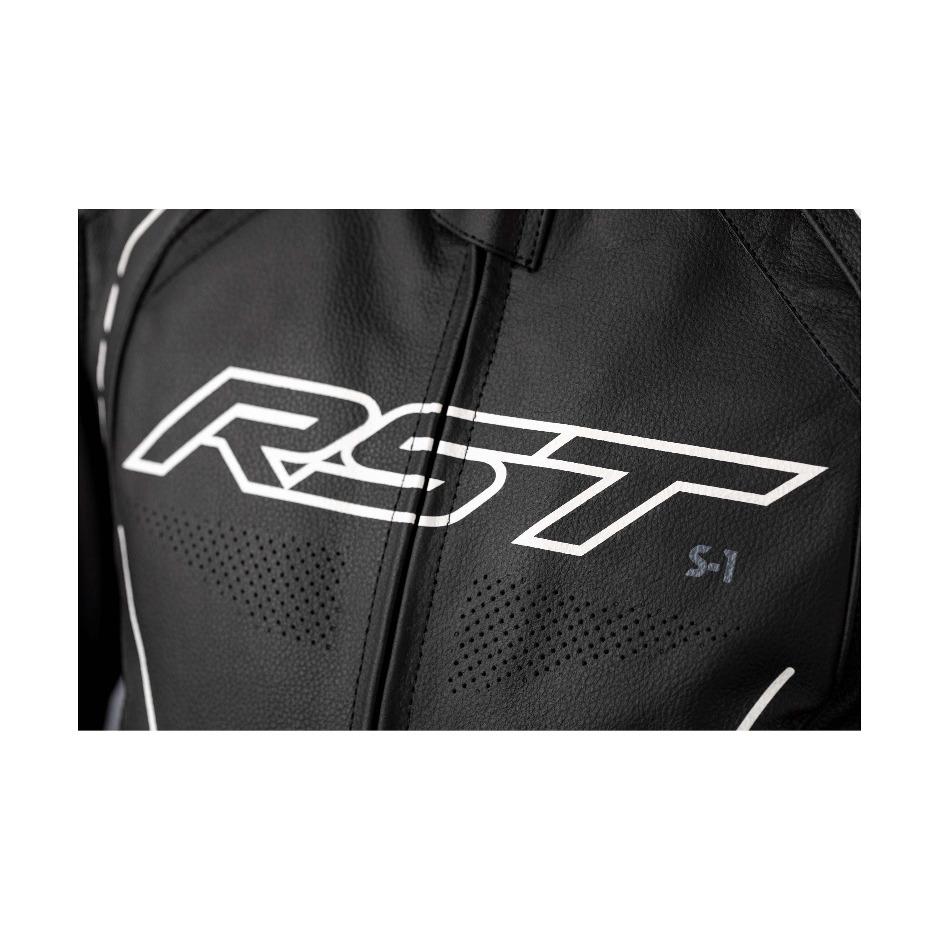 S1 CE JACKET BLACK/BLACK/WHITE LEATHER LG - 556-2977344-2