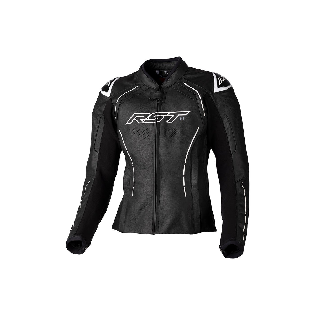 LADIES S1 CE JACKET BLACK/WHITE LEATHER SM - 556-3043010