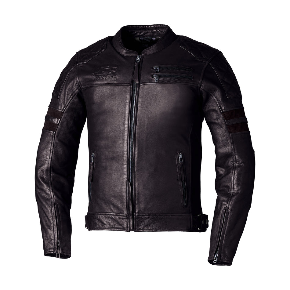 IOM TT HILLBERRY 2 CE JACKET BROWN LEATHER MD - 556-3157142
