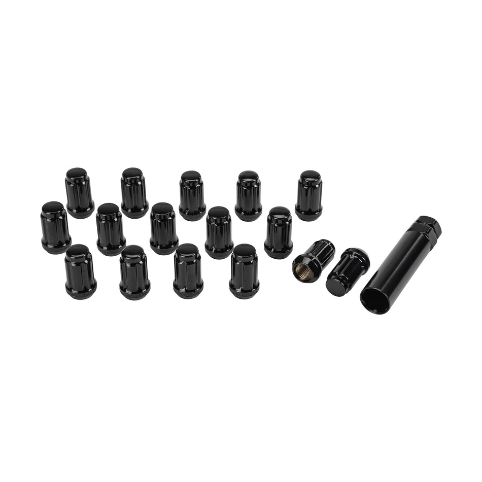 16/PK 12MMX1.25 TAPERED LUG NUTS 60' SPLINED BLACK - 57-94136B