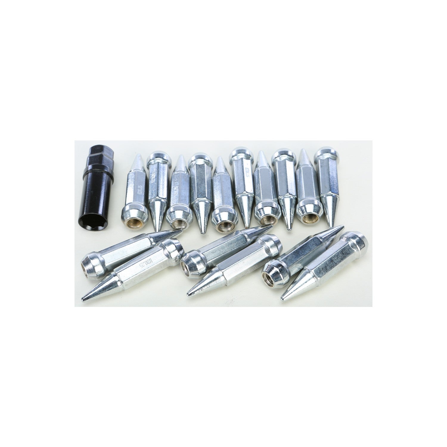 SPIKE LUG NUT 10MMX1.25 60' CHROME TAPERED 14MM HD W/KEY - 570-0102