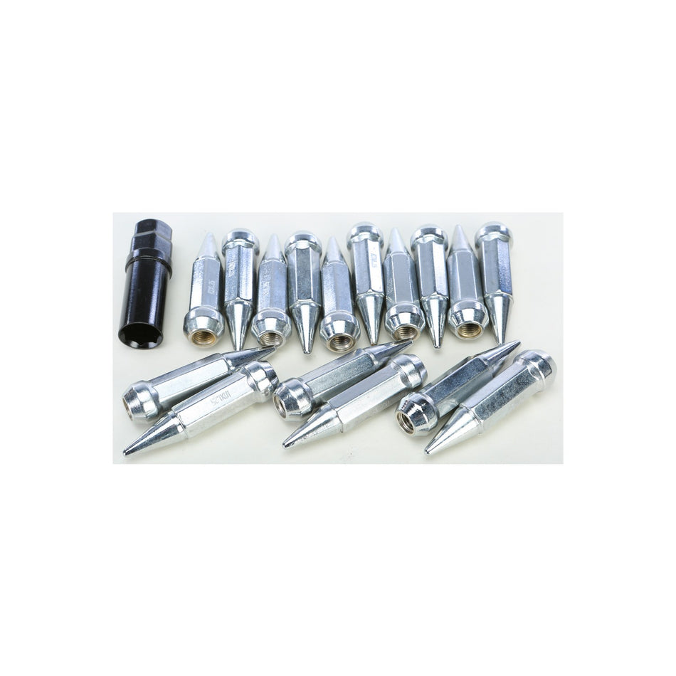 SPIKE LUG NUT 10MMX1.25 60' CHROME TAPERED 14MM HD W/KEY - 570-0102