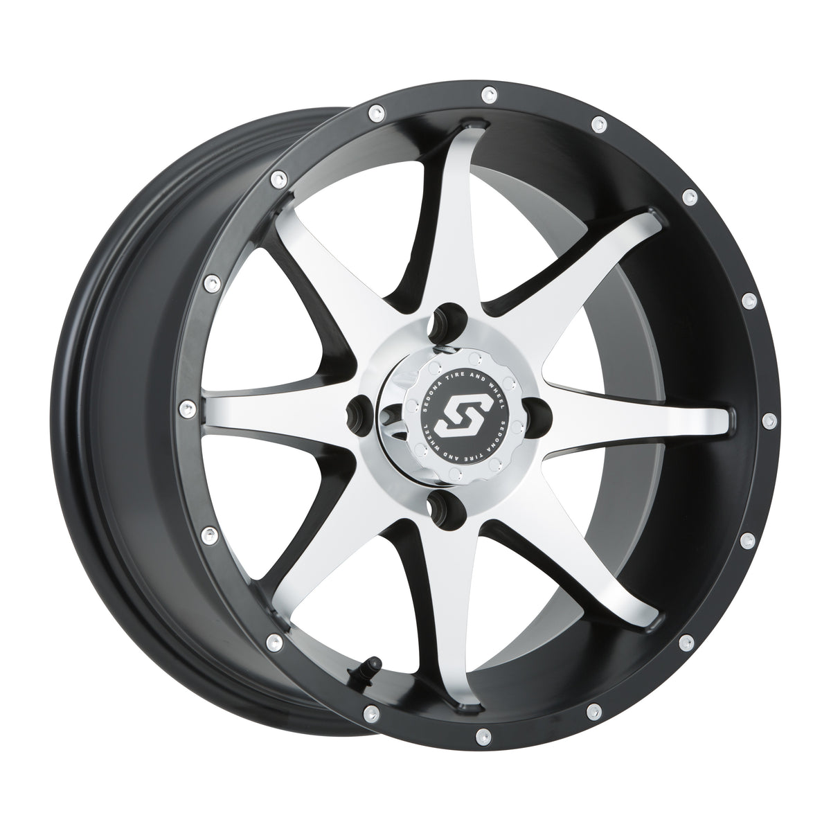 STORM WHEEL 14X7 4/110 5+2 (+10MM) BLK/MACHINED - 570-1167