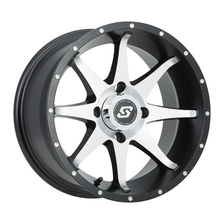 STORM WHEEL 14X7 4/137 5+2 (+10MM) BLK/MACHINED - 570-1172