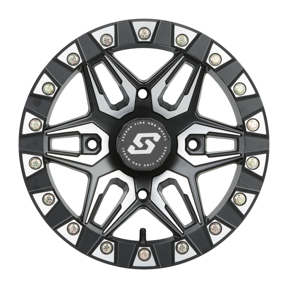 SPLIT 6 BDLK WHEEL 14X7 4/156 4+3 (+5MM) BLK/MACHINED - 570-1243-1