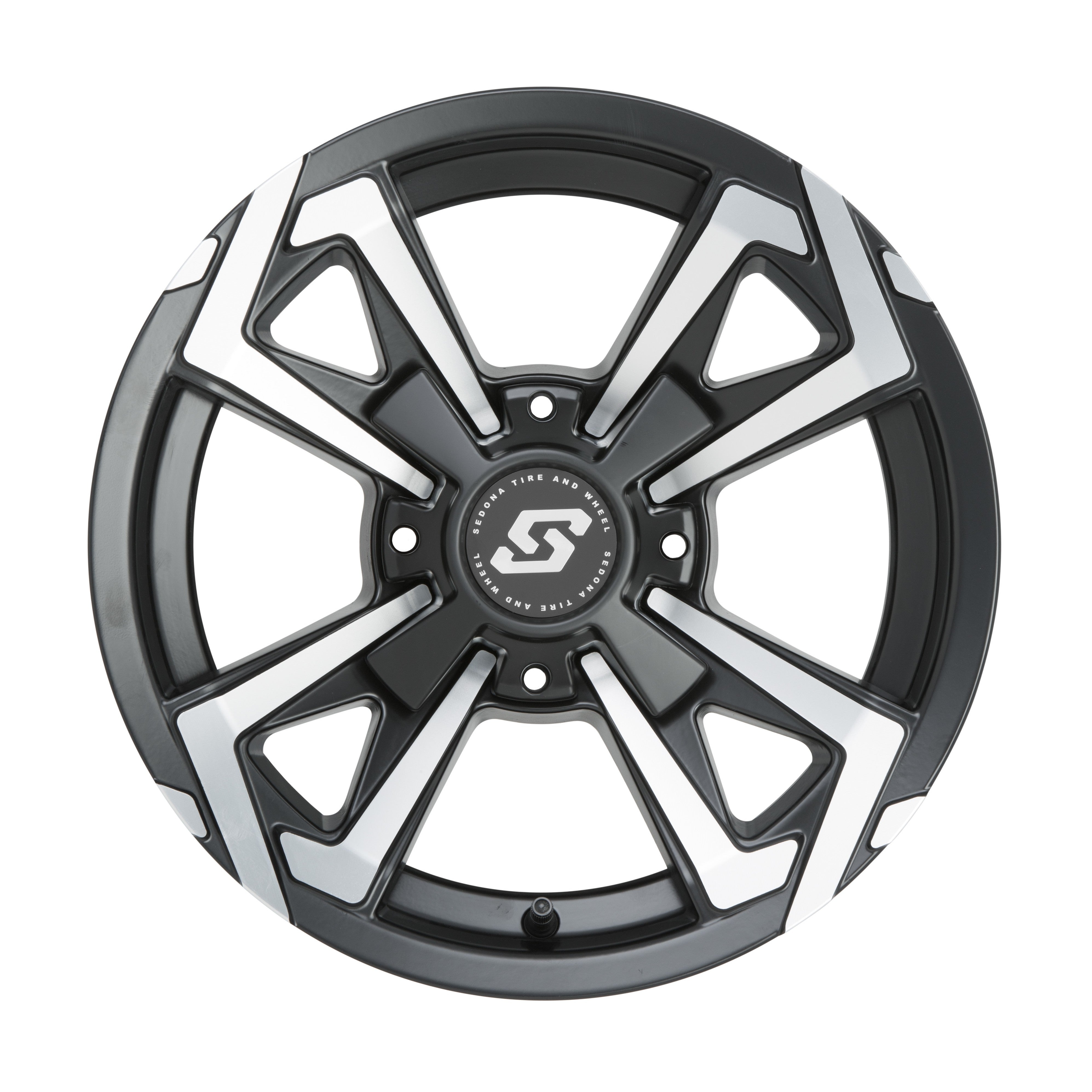 RIOT WHEEL 12X7 4/156 4+3 (+5MM) BLK/MACHINED - 570-1256-1