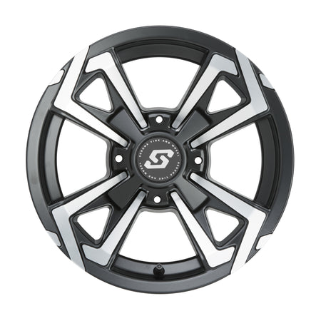 RIOT WHEEL 12X7 4/156 4+3 (+5MM) BLK/MACHINED - 570-1256-1