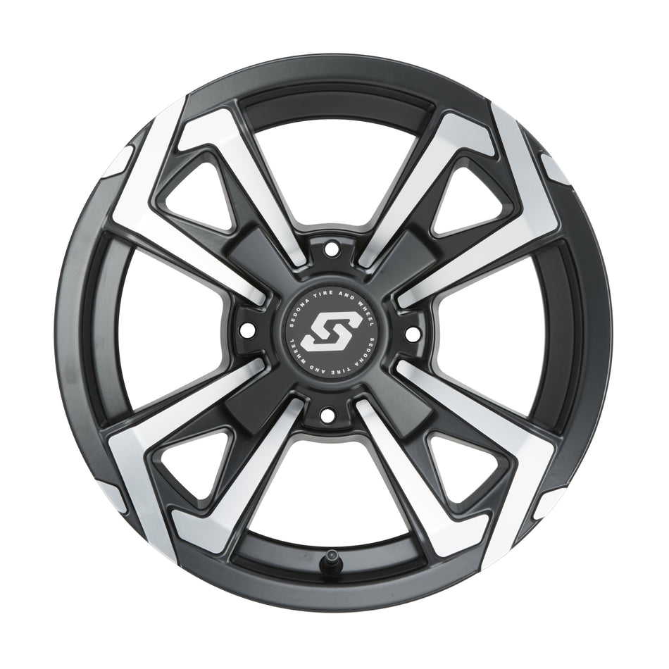 RIOT WHEEL 12X7 4/156 4+3 (+5MM) BLK/MACHINED - 570-1256-1