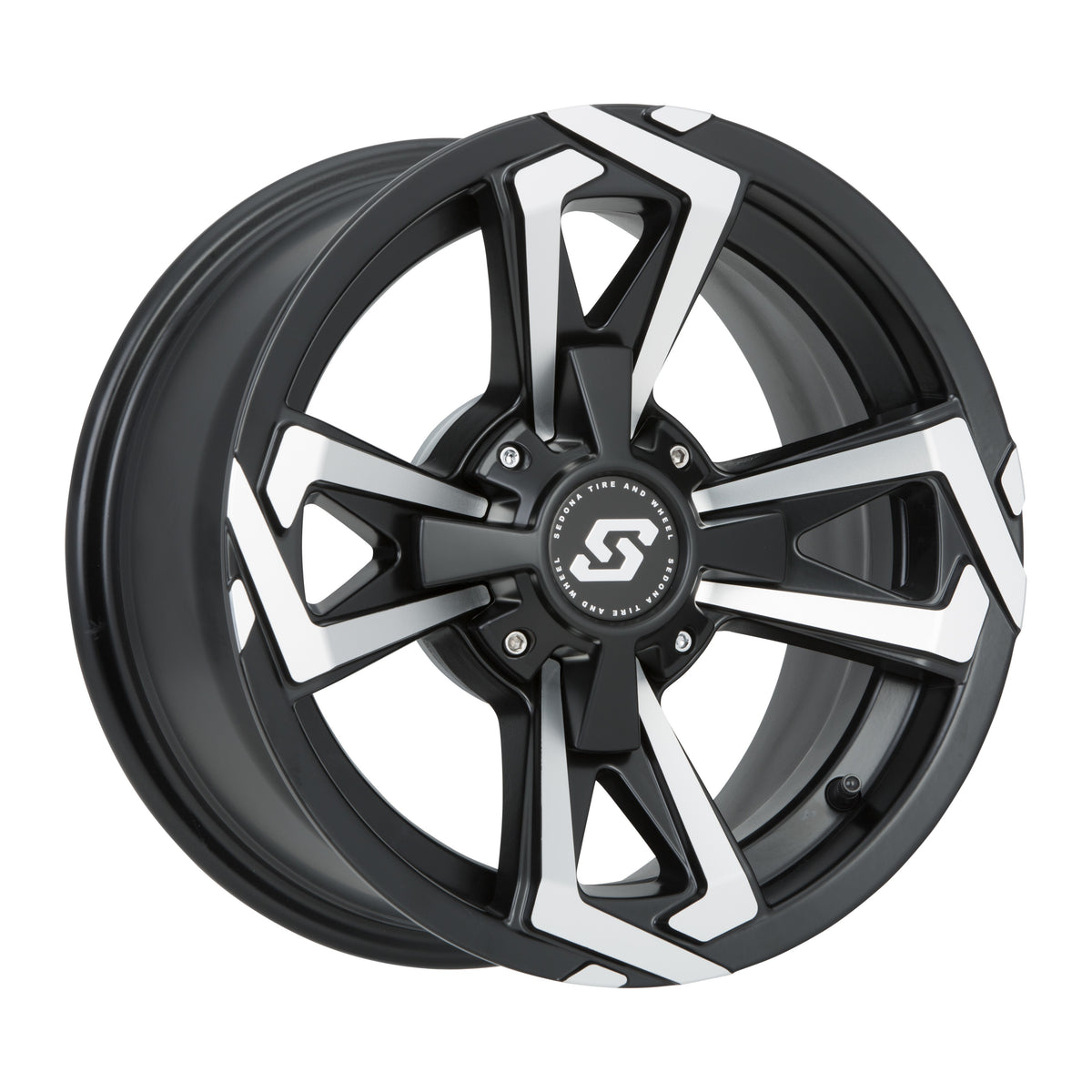 RIOT WHEEL 12X7 4/156 4+3 (+5MM) BLK/MACHINED - 570-1256
