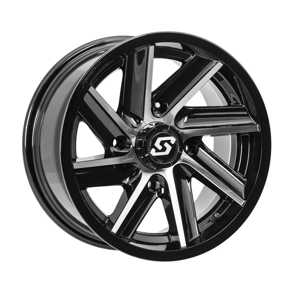 CHOPPER WHEEL 14X7 4/156 4+3 (+5MM) BLK/MACHINED - 570-1282