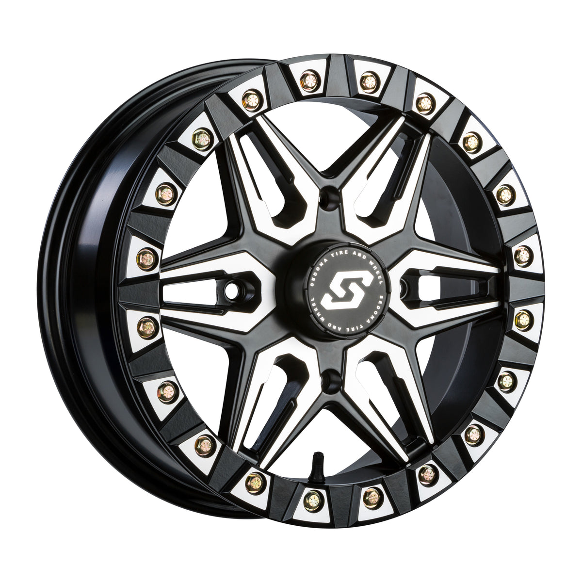 SPLIT 6 BDLK WHEEL 15X6 4/156 5+1 (+38MM) BLK/MACHINED - 570-1351-1