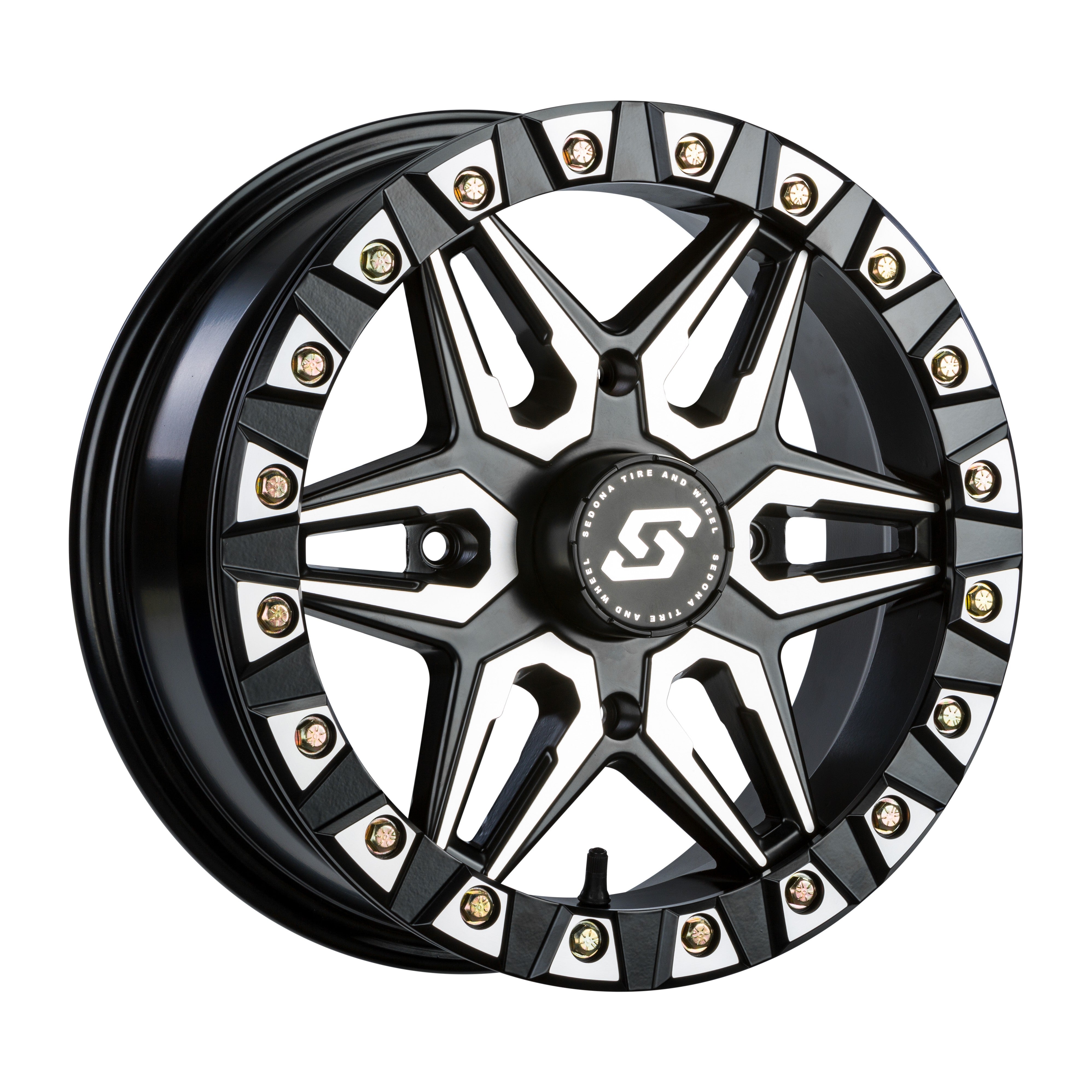 SPLIT 6 BDLK WHEEL 15X6 4/156 5+1 (+38MM) BLK/MACHINED - 570-1351-1