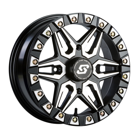 SPLIT 6 BDLK WHEEL 15X6 4/156 5+1 (+38MM) BLK/MACHINED - 570-1351-1