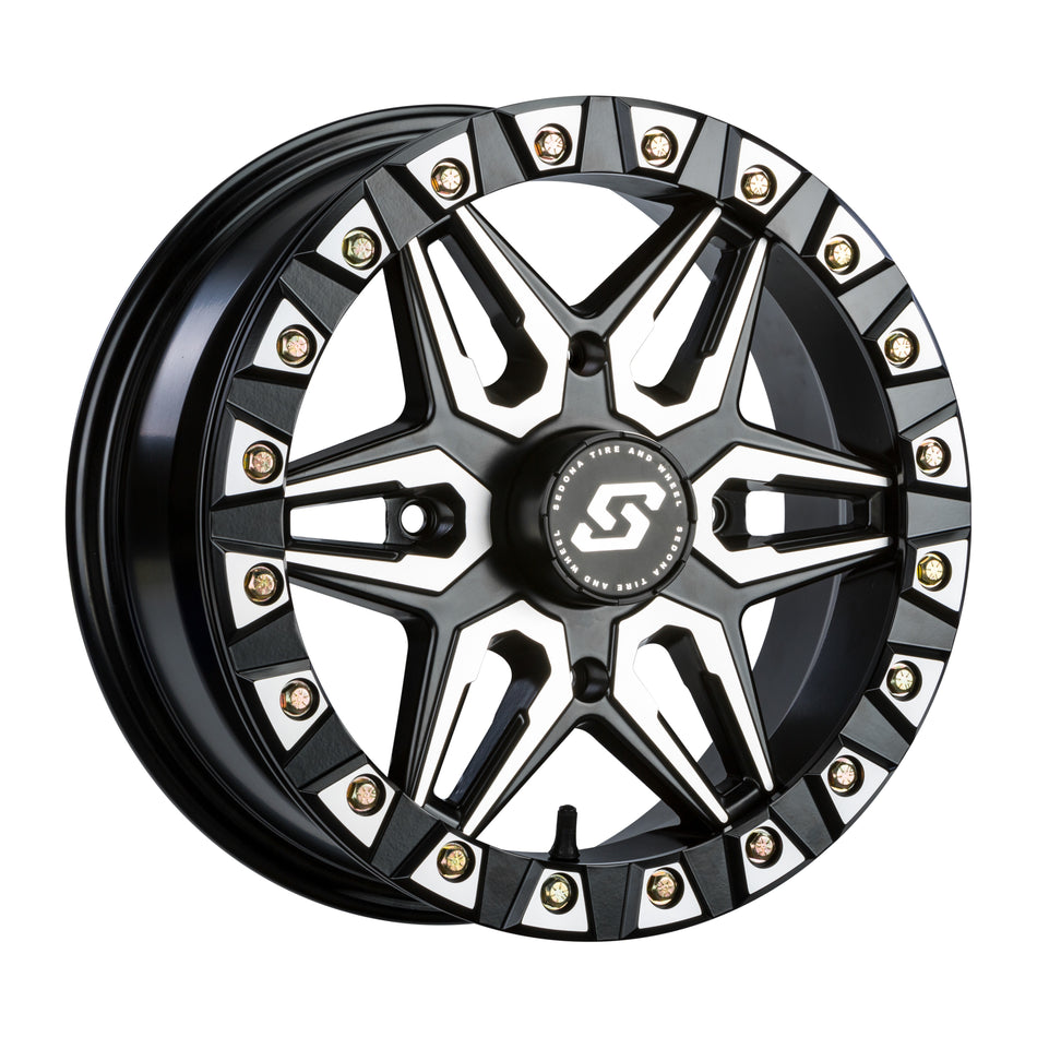 SPLIT 6 BDLK WHEEL 15X6 4/156 5+1 (+38MM) BLK/MACHINED - 570-1351-1
