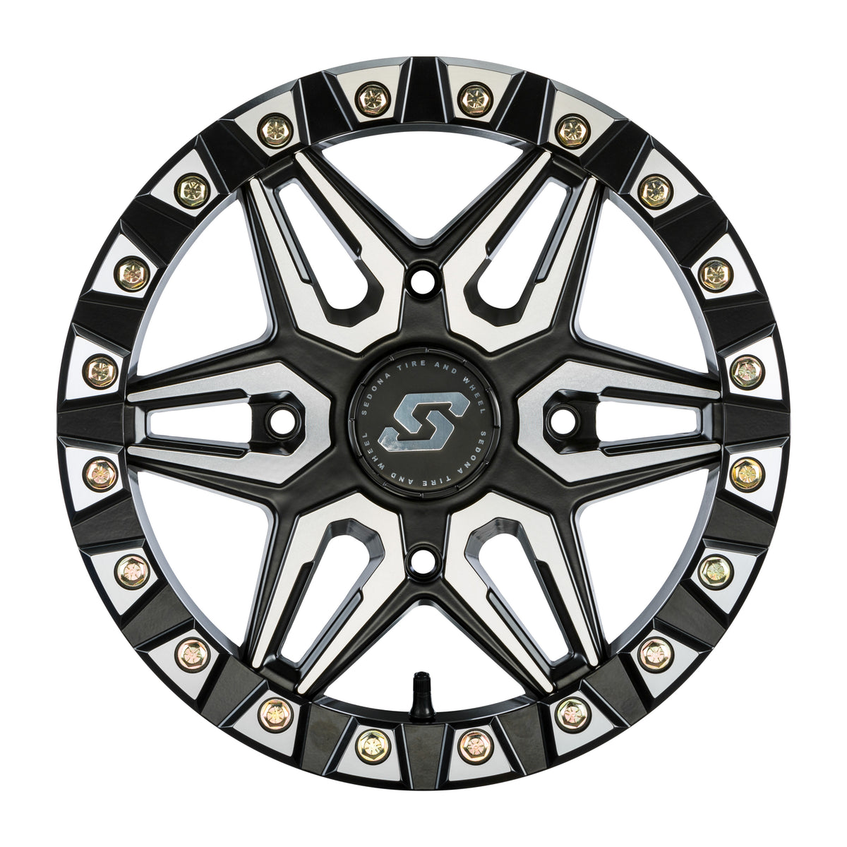 SPLIT 6 BDLK WHEEL 15X6 4/156 5+1 (+38MM) BLK/MACHINED - 570-1351