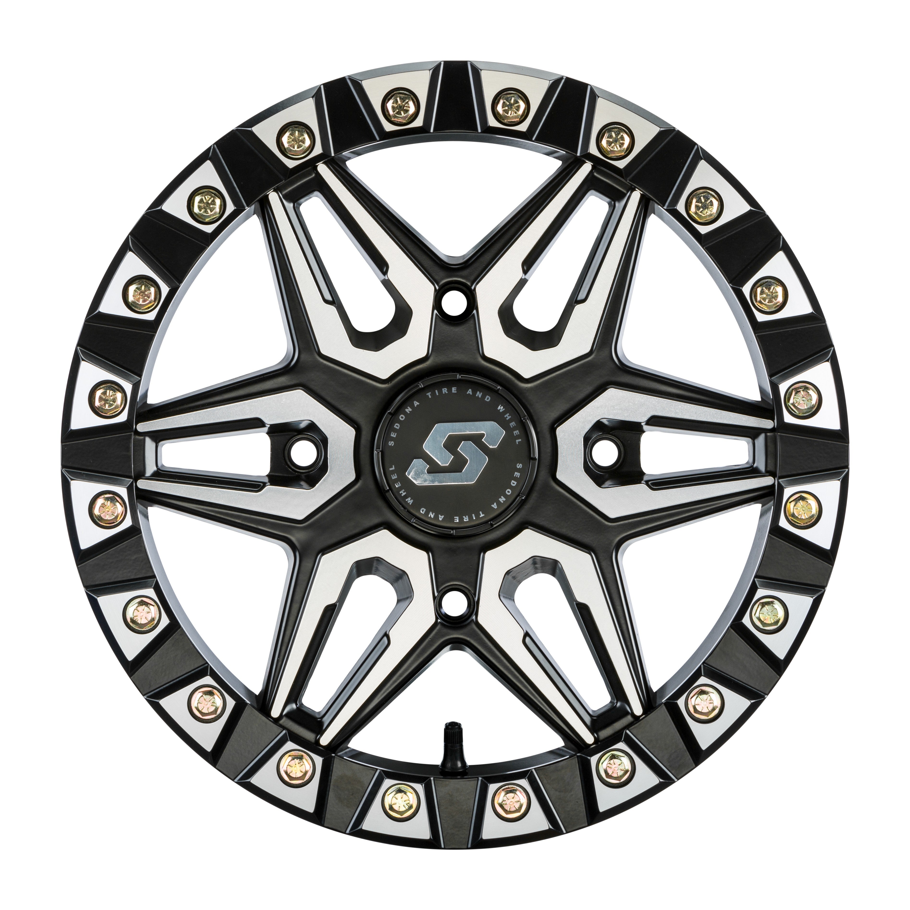 SPLIT 6 BDLK WHEEL 15X6 4/156 5+1 (+38MM) BLK/MACHINED - 570-1351