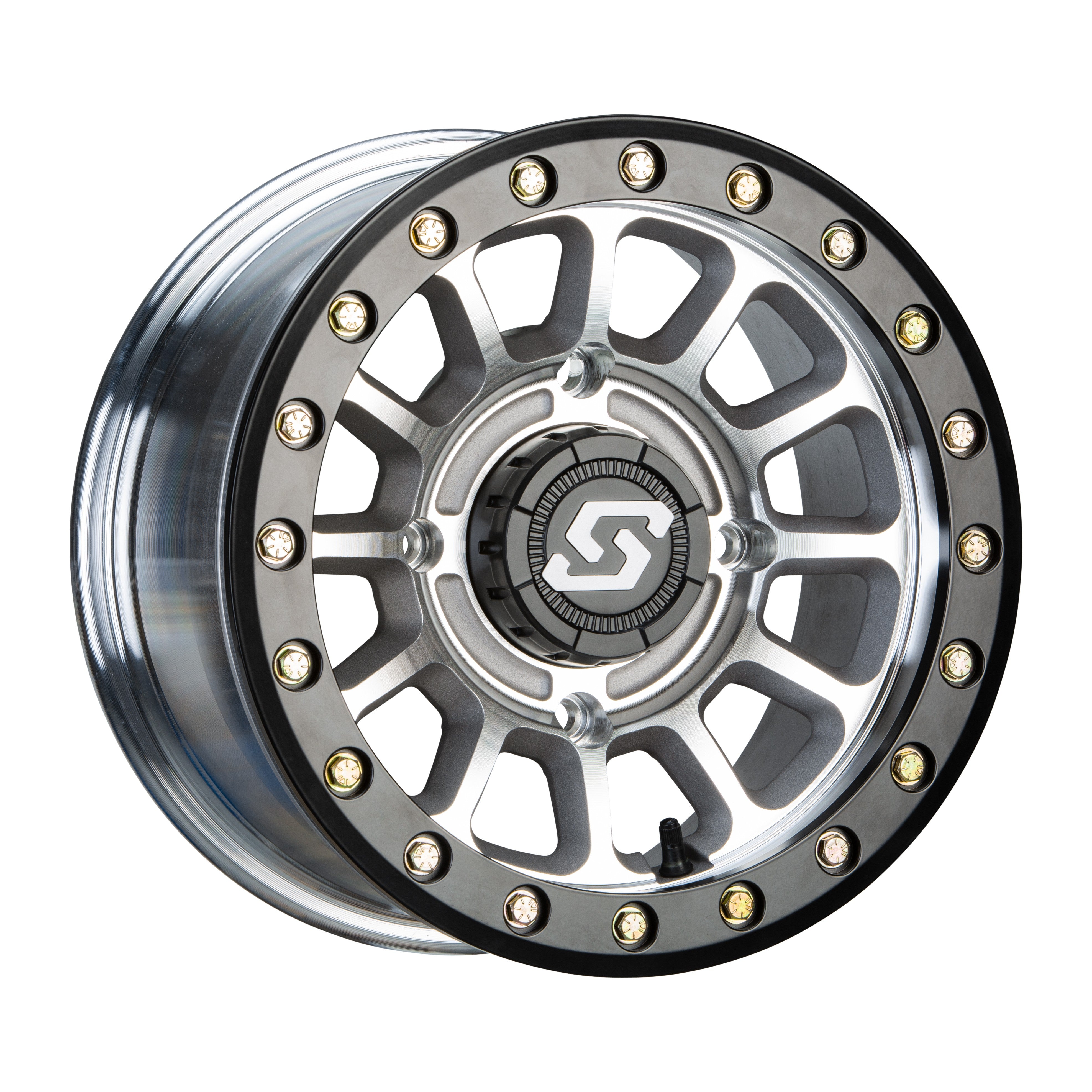 SANO BDLK WHEEL 14X7 4/156 5+2 (+10MM) BLK/AS CAST - 570-2015