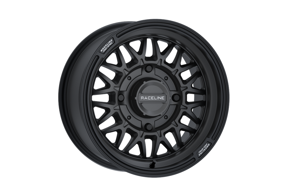 RACELINE OMEGA 14X7 4/137 5+2 (+10MM) RIM SATIN BLACK