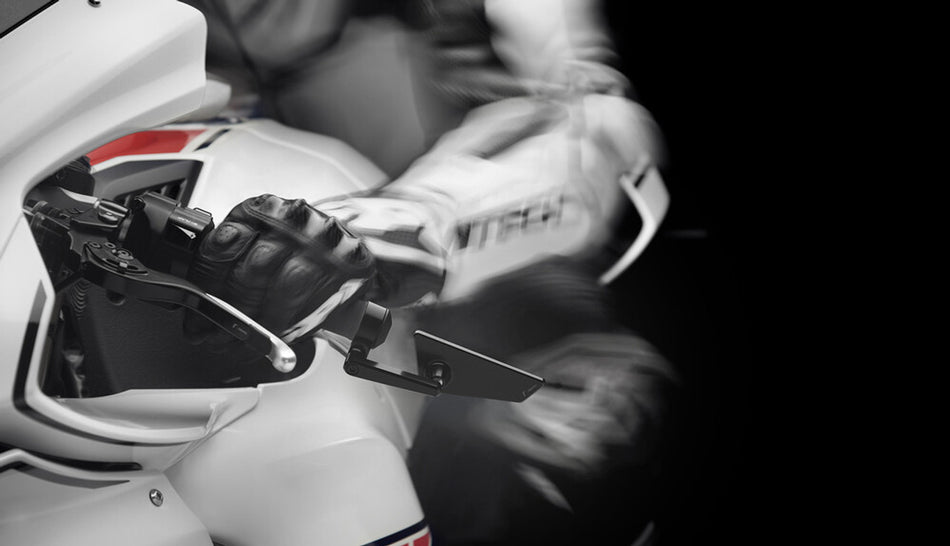 CUT EDGE BAR END MIRROR UNIVERSAL RIGHT SIDE BLACK - 58-BS295B