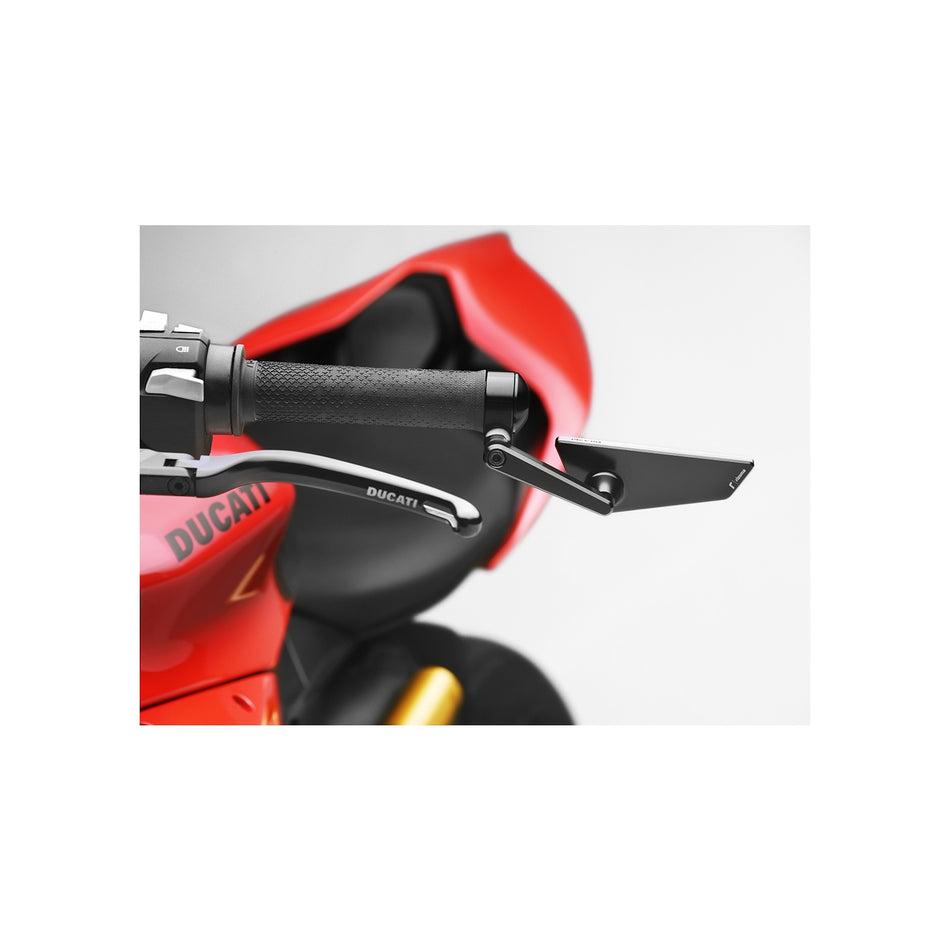 CUT EDGE BAR END MIRROR UNIVERSAL LEFT BLACK EA - 58-BS296B