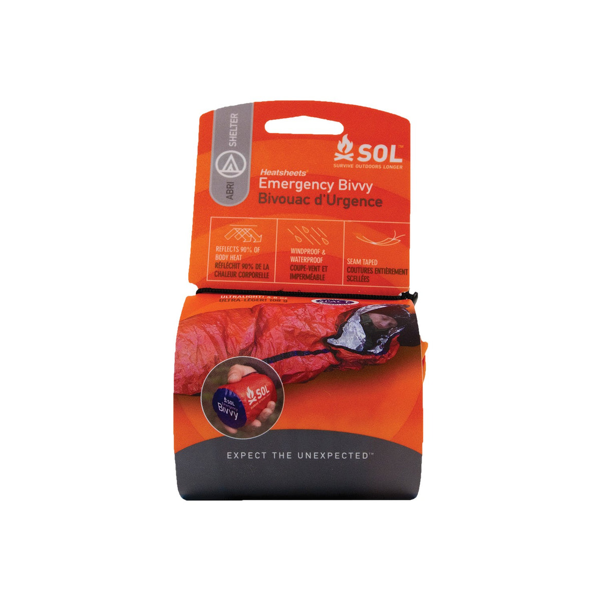 SOL EMERGENCY BIVVY W/ RESCUE WHISTLE - 62-47500