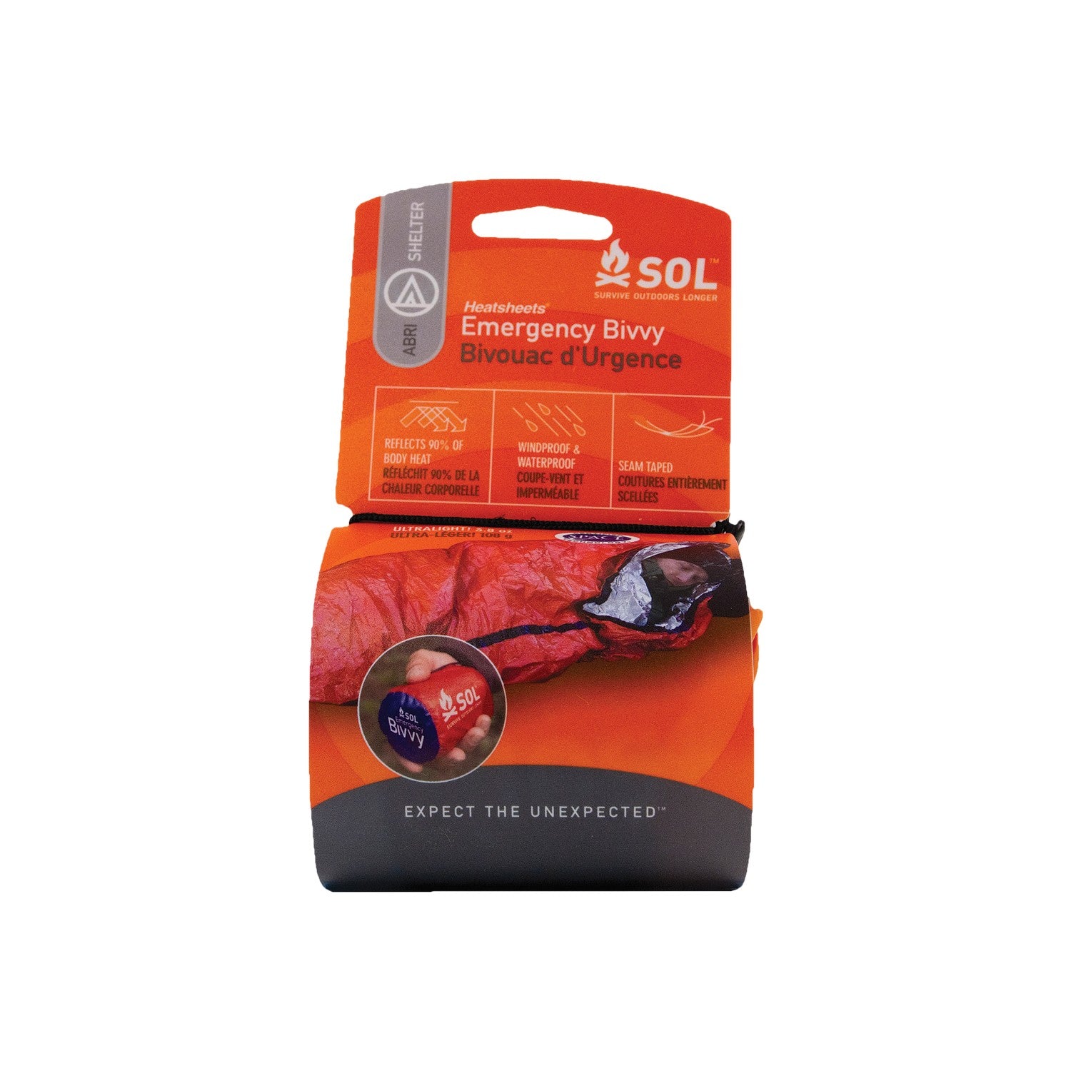 SOL EMERGENCY BIVVY W/ RESCUE WHISTLE - 62-47500