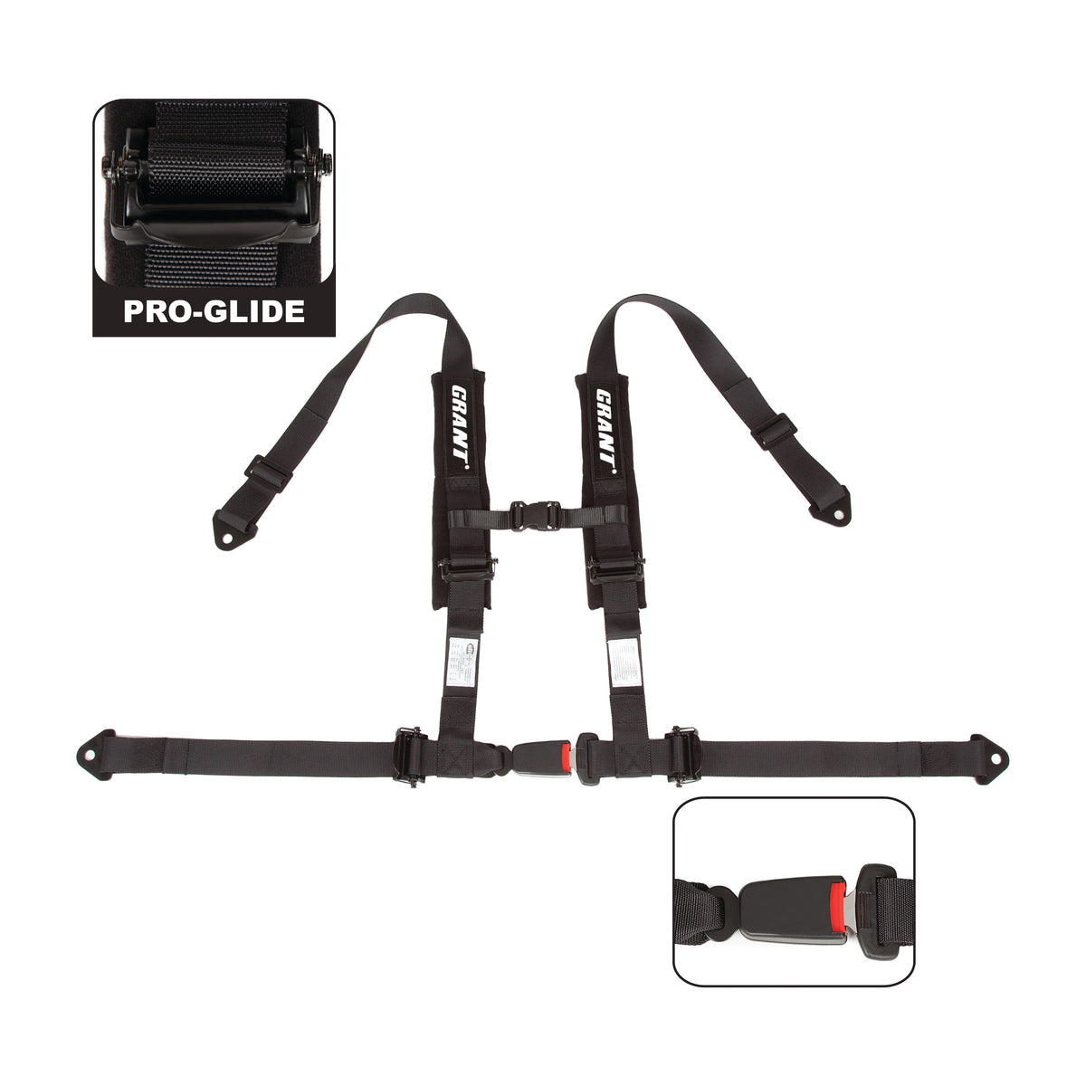 4-POINT SAFETY HARNESS BLACK 2" STRAPS - 652-3520