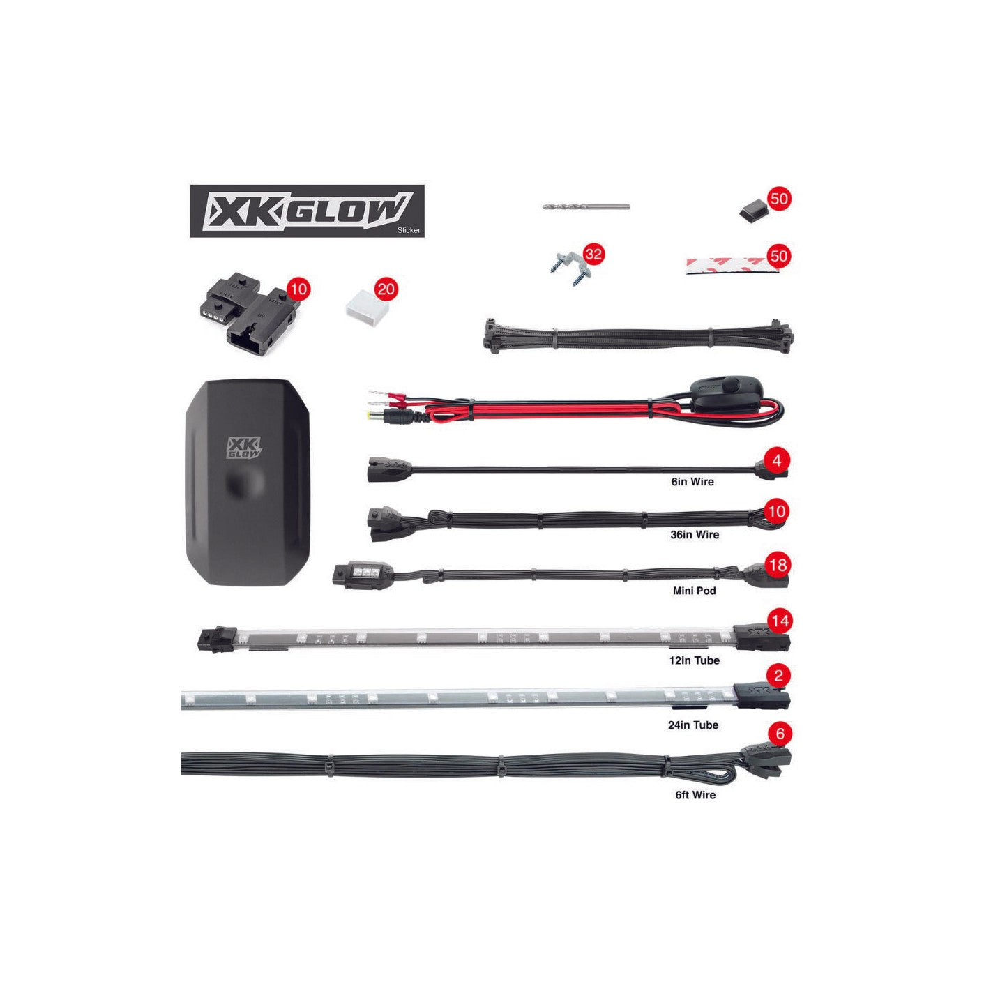 34PC XKCHROME RGB UTV KIT - 653-0047