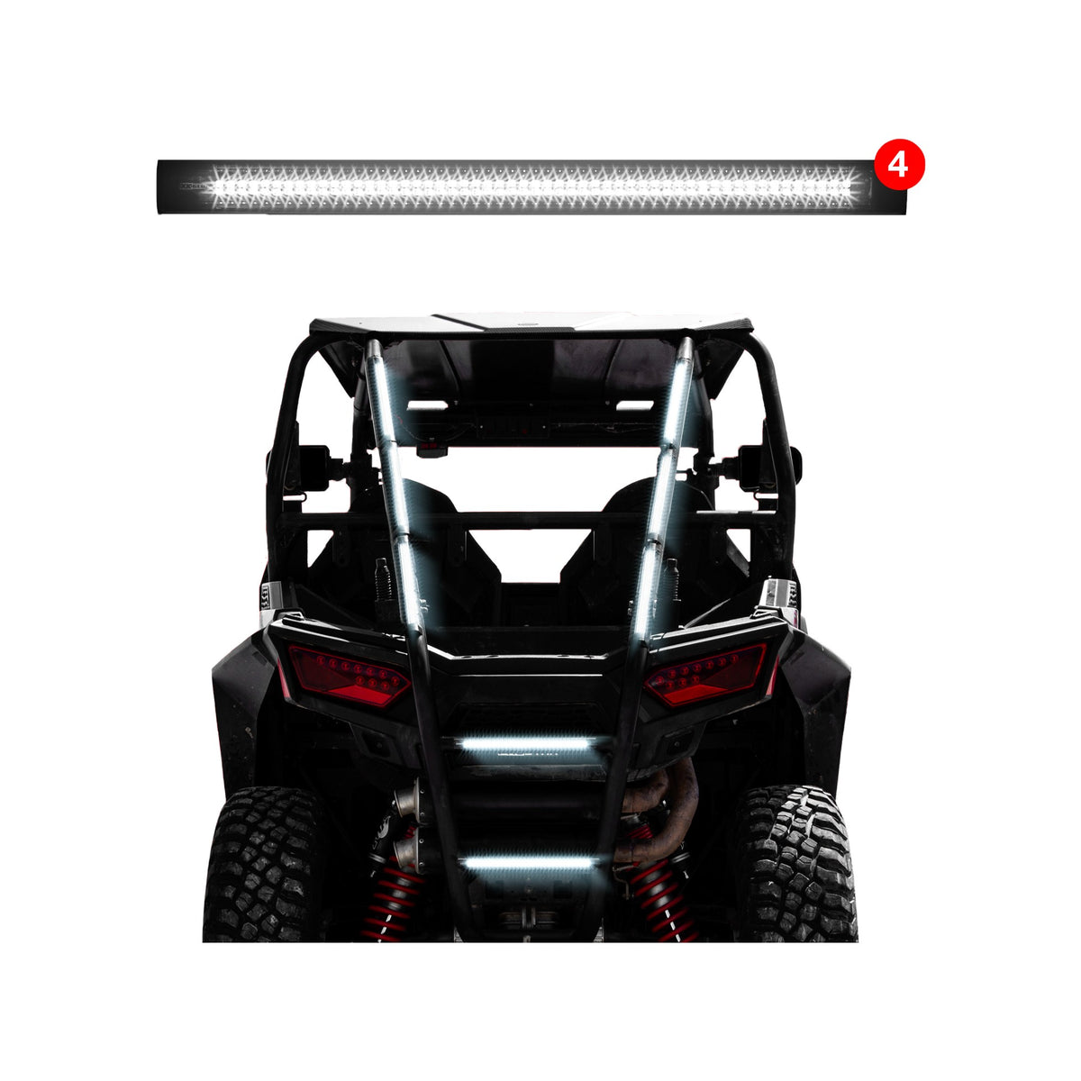 12" STROBE TUBE LIGHTS WHITE 4PC - 653-0125