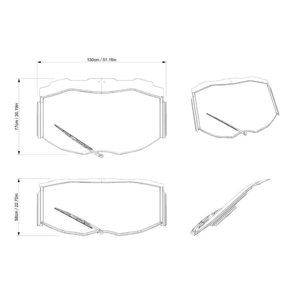 Glass Windshield with Wiper and Washer Kit Can-Am Maverick X3 - 715008858